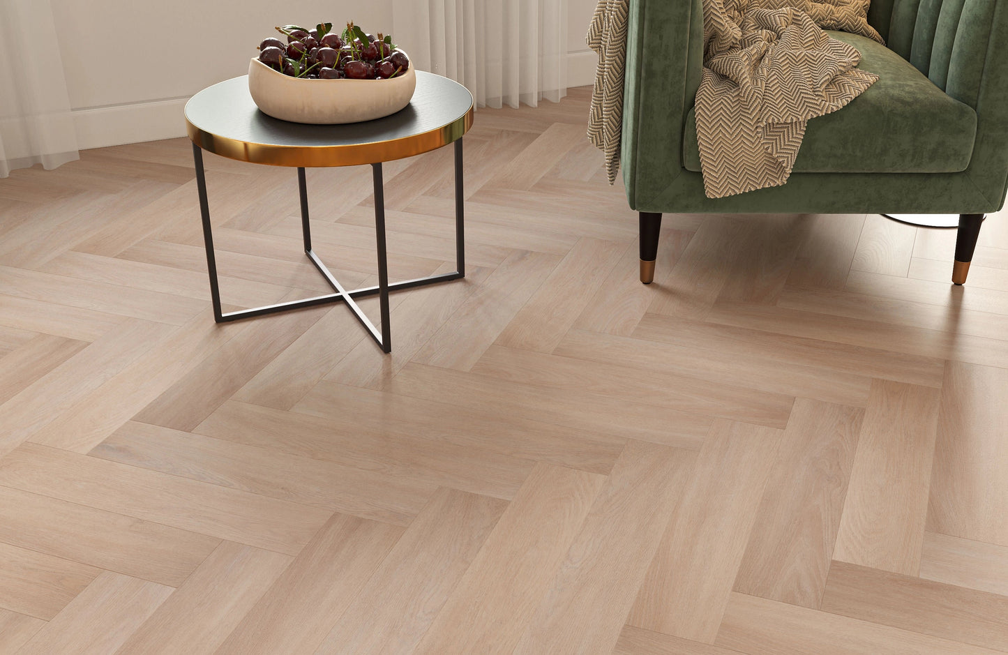 Waterproof Oak Haven Herringbone LVT Rigid Core SPC Click Luxury Vinyl Tile Flooring