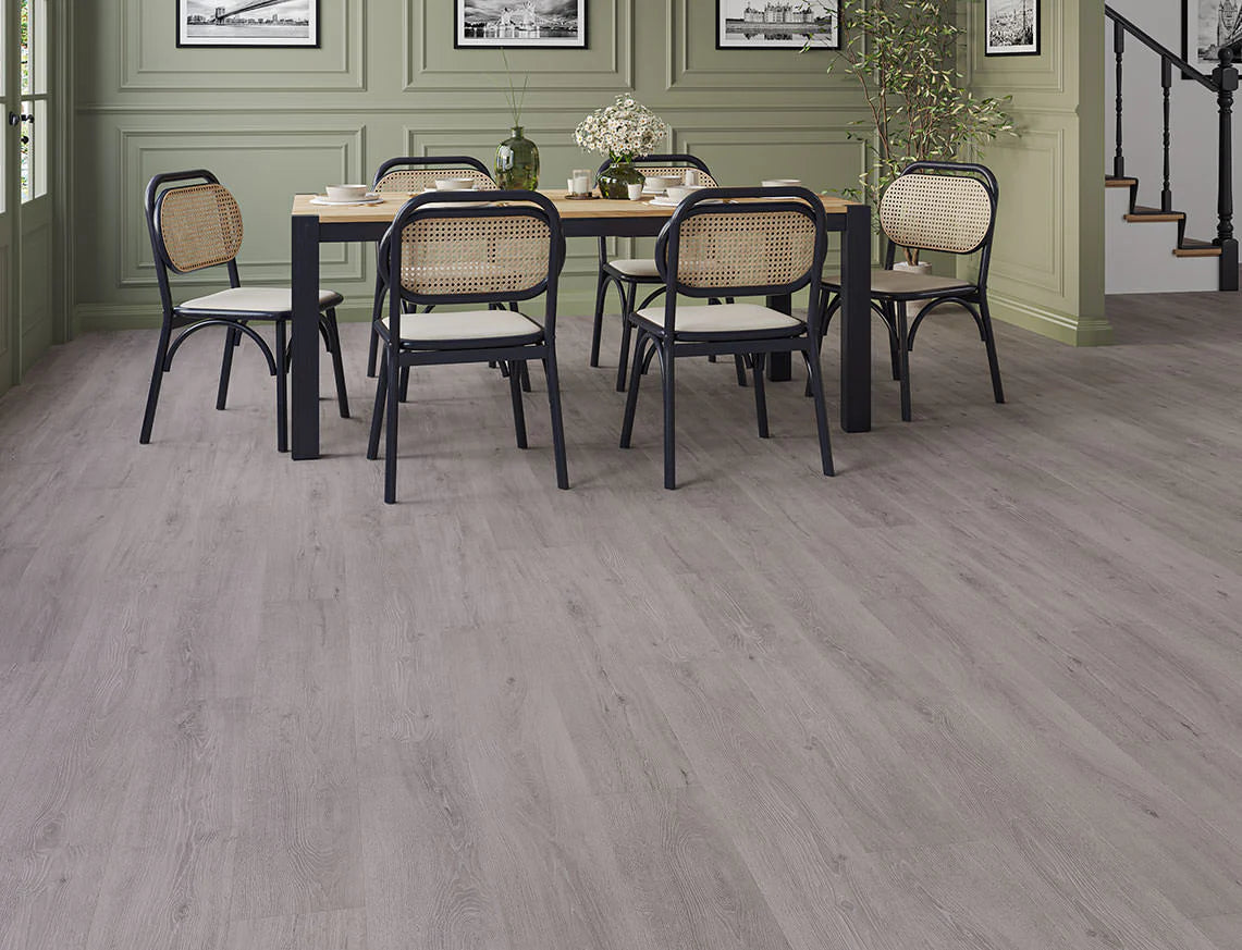 Waterproof Grey Kensington Plank 0.5mm Wear Layer LVT Rigid Core SPC Click Luxury Vinyl Tile Flooring