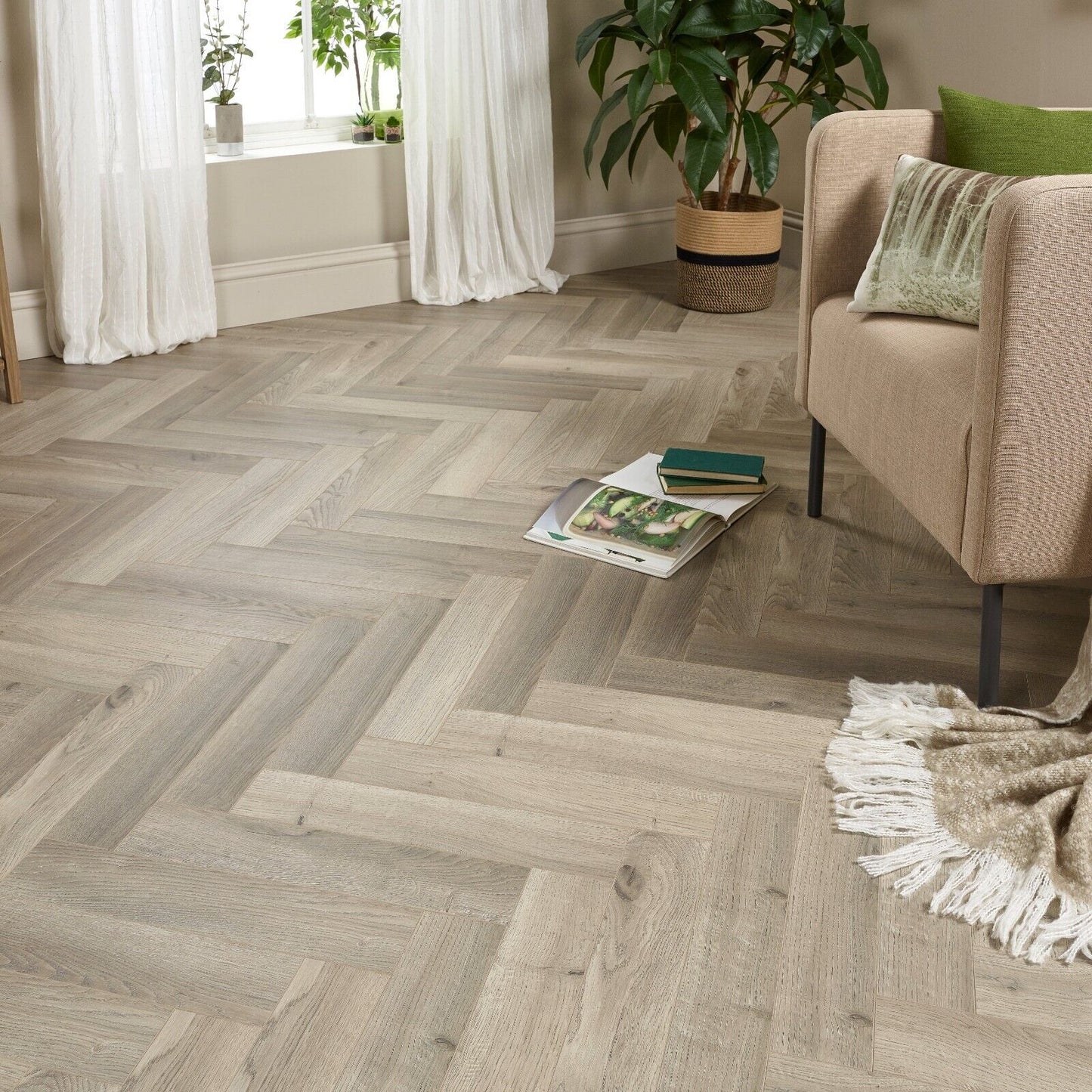 Starward Stellar Click 12mm Herringbone Laminate Flooring