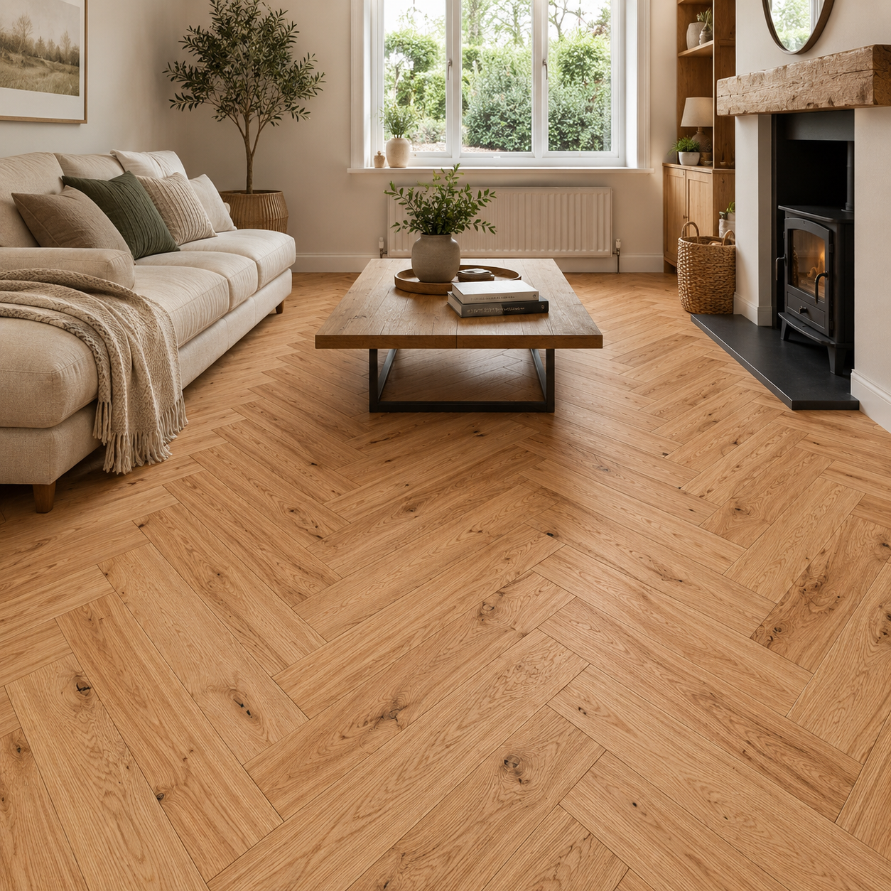 Holloway Grain Oak 15mm Herringbone Smooth & Oiled Engineered Wood Flooring