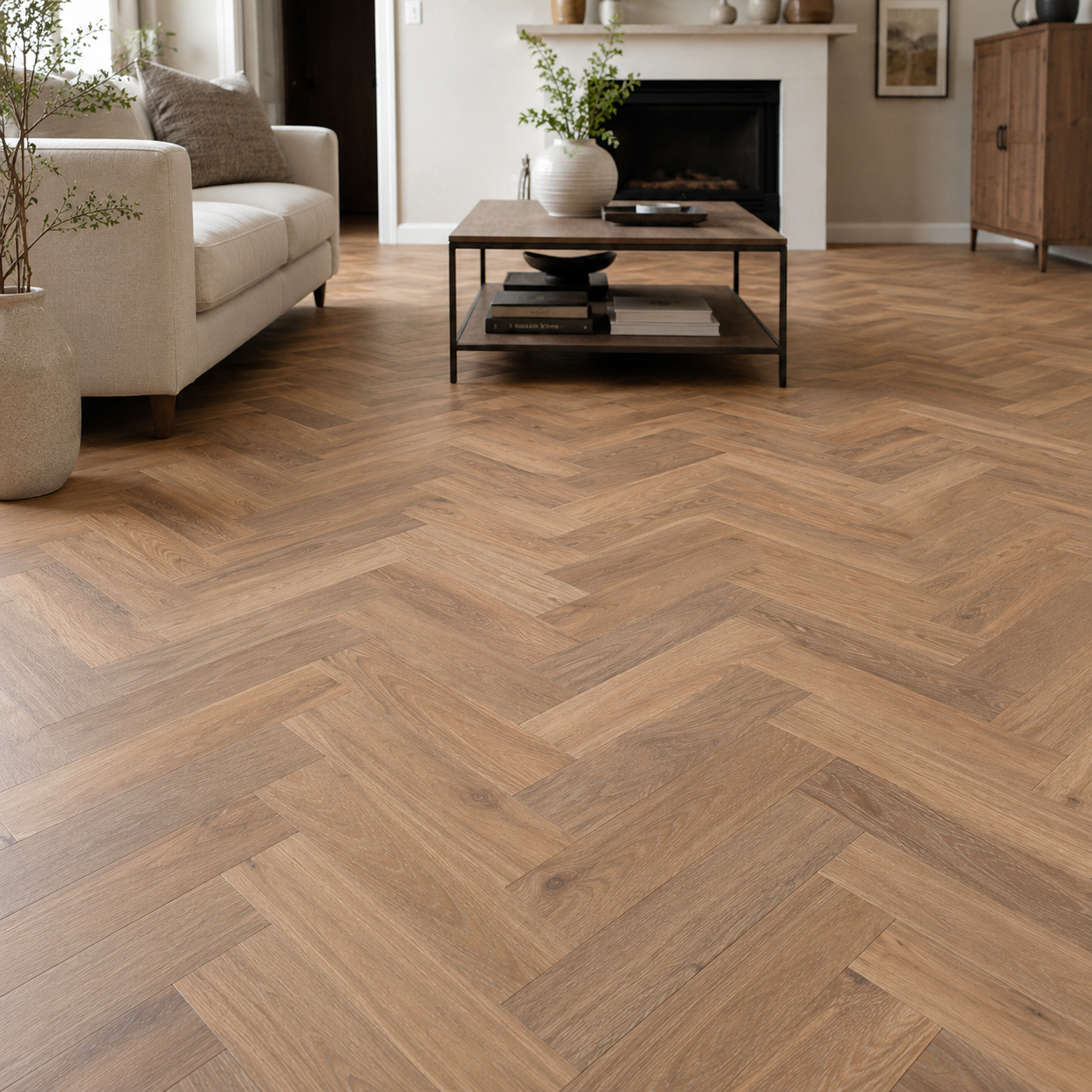 Holloway Windermere Oak 15mm Herringbone Brushed & Oiled Engineered Wood Flooring
