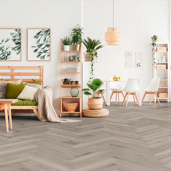 Forenzo Lunar Oak Herringbone Laminate Flooring