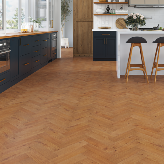 Verona Amberwood Herringbone Oak Engineered Wood Flooring