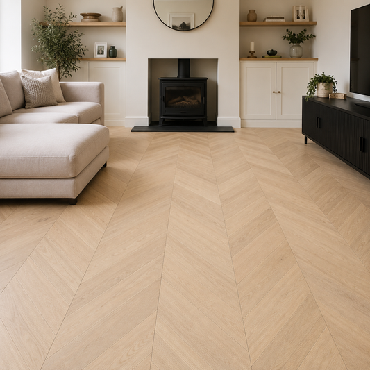 Grantham Oak 14mm Chevron Smooth & Oiled Engineered Wood Flooring