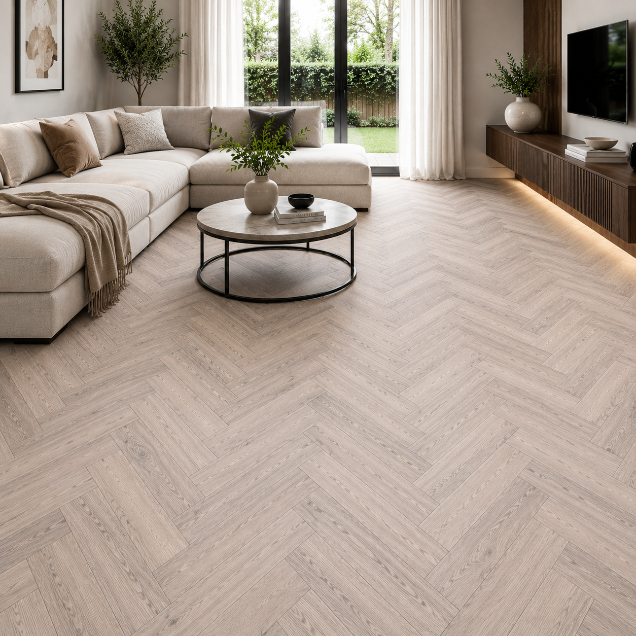 Grey Oak 8mm Kingsley Herringbone Laminate Flooring