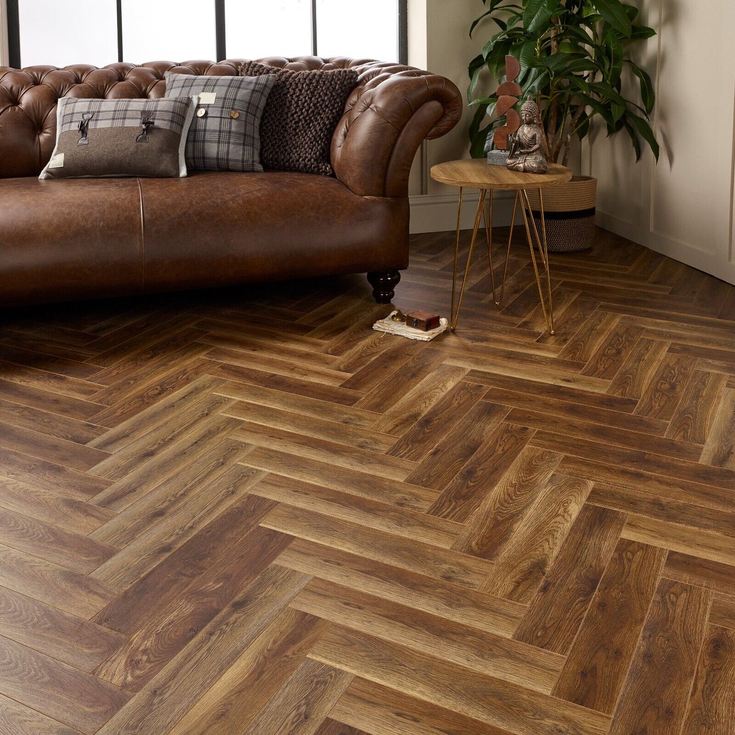 Starward Espresso Click 12mm Herringbone Laminate Flooring