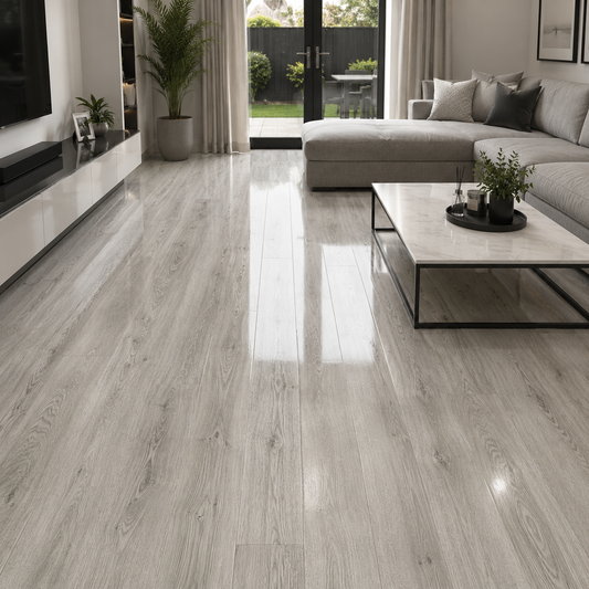 High Gloss Venetian Grey Laminate Flooring