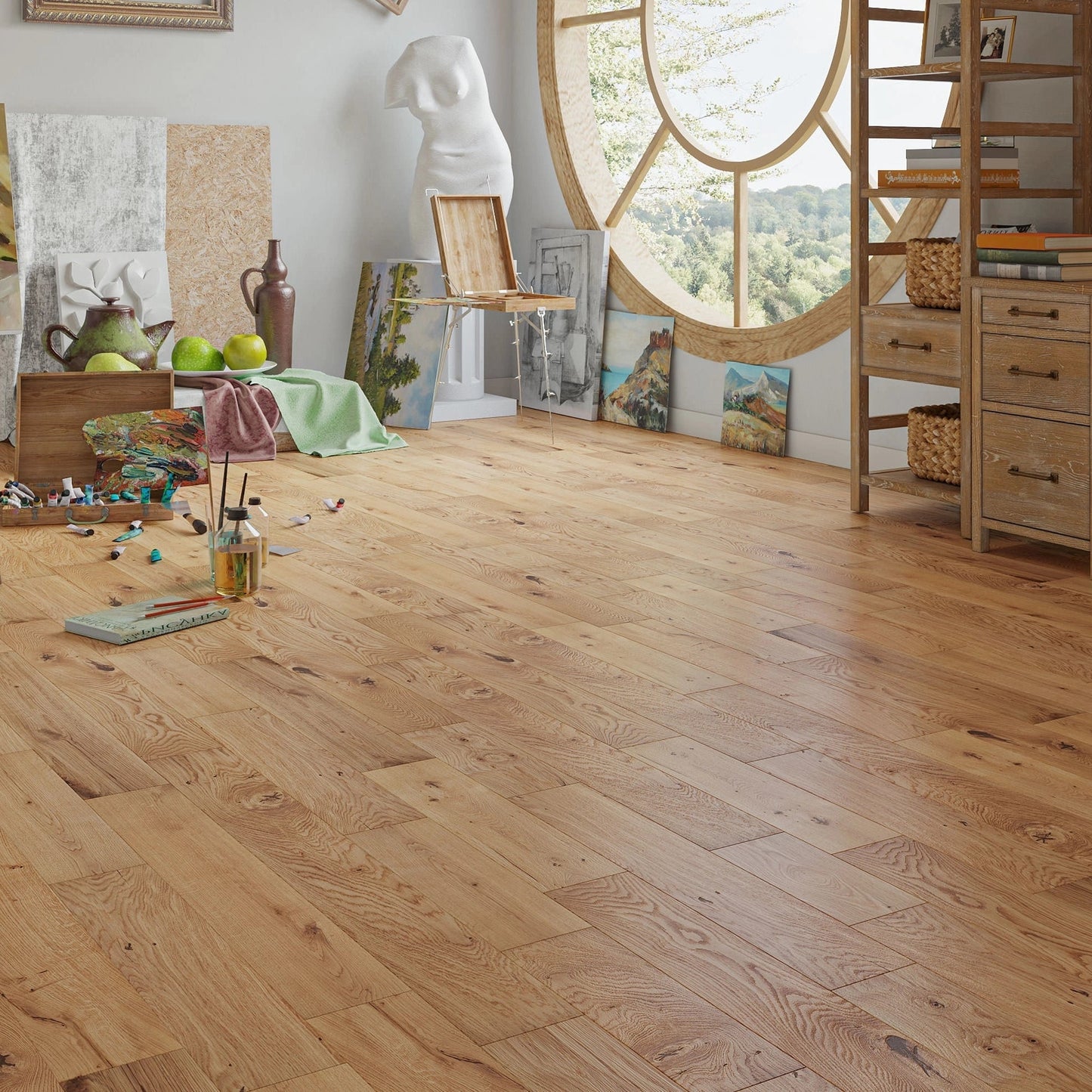 Apex Grain Brushed & Oiled Solid Oak Flooring