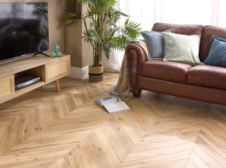 Lumen Stonewood Chevron 15mm Engineered Wood Flooring