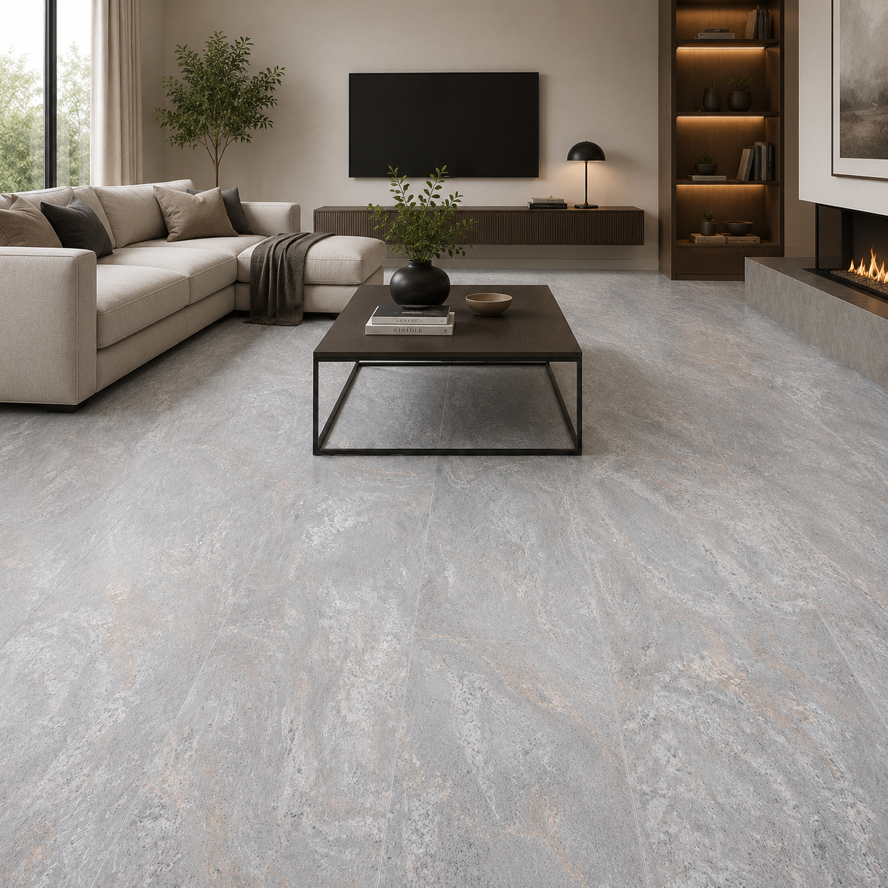 Grey Tile Waterproof Luxury Liora Oak 8mm Laminate Flooring