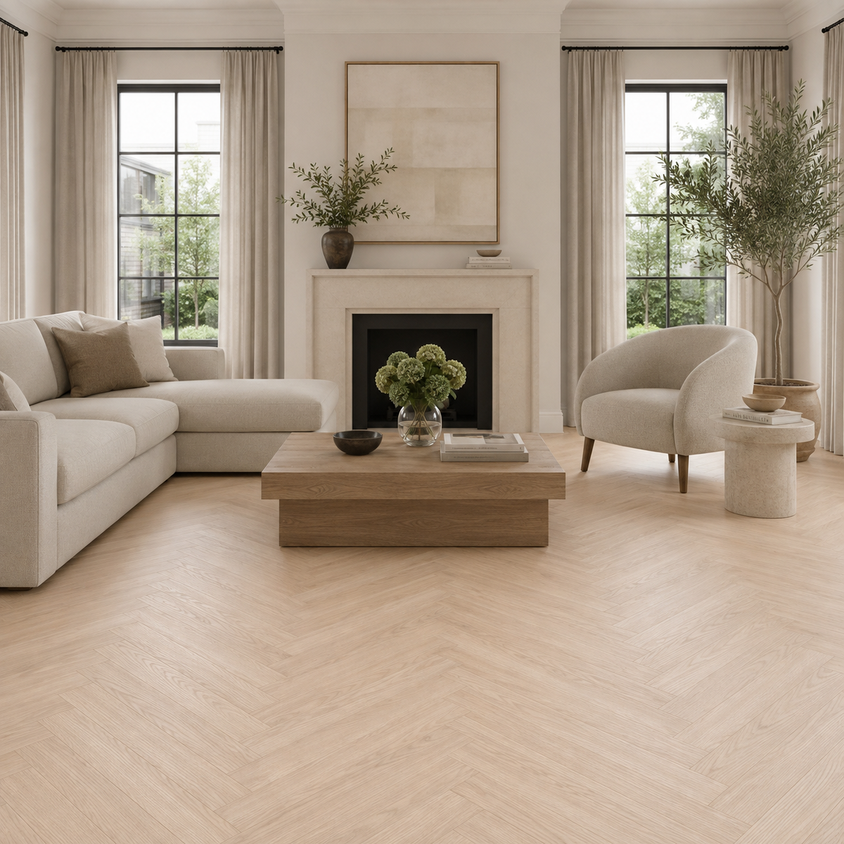 Grand Natural Oak Kingsley 8mm Herringbone Laminate Flooring