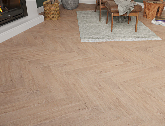 Glenford Oak 8mm Herringbone Laminate Flooring