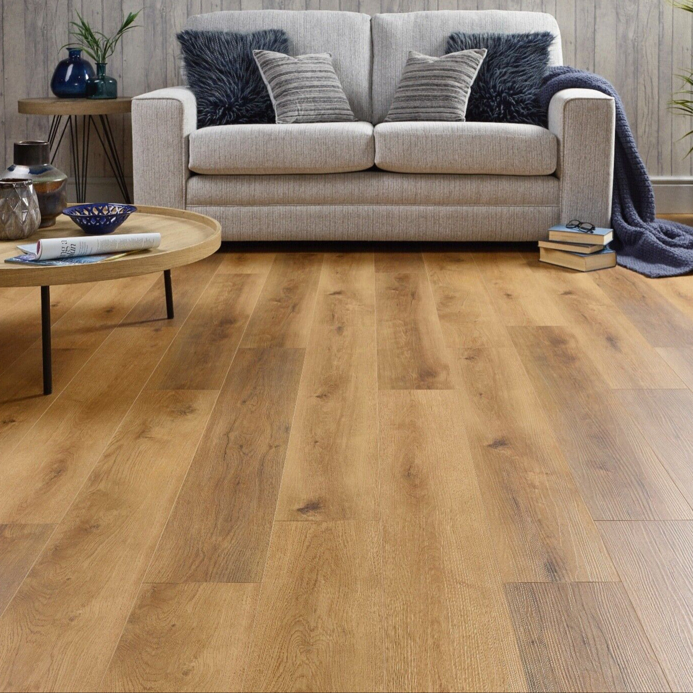 Waterproof Natural Oak Plank LVT Rigid Core SPC Click Luxury Vinyl Tile Flooring
